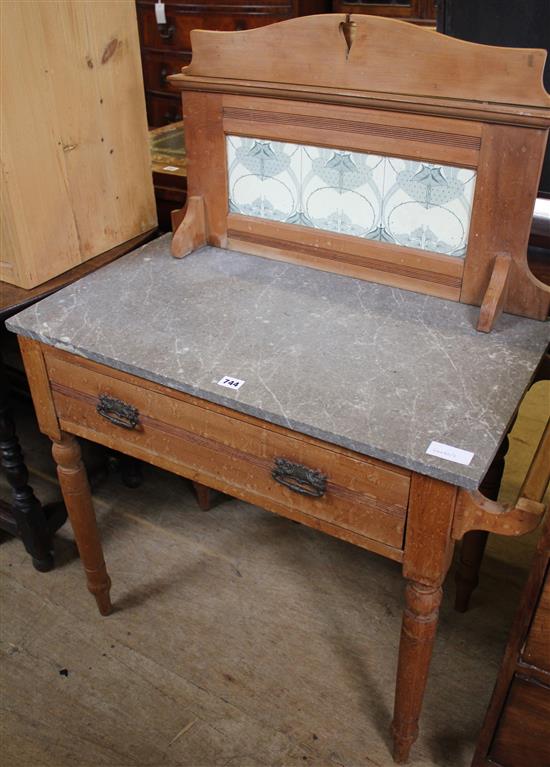 Pine marble top washstand